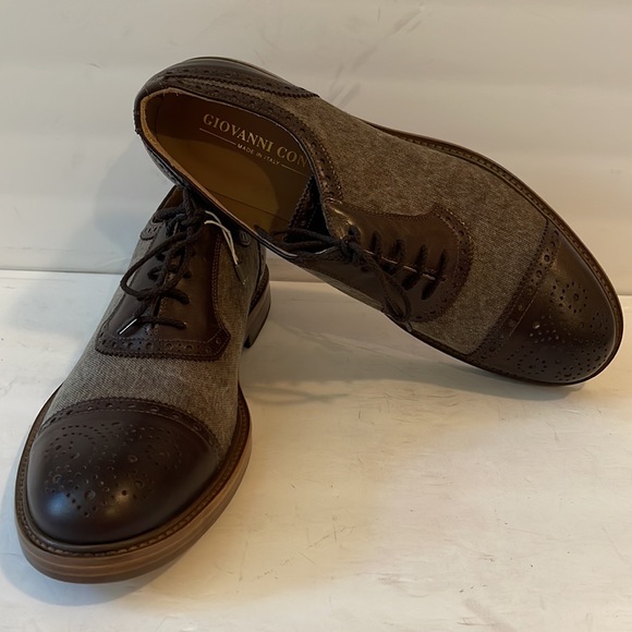 GIOVANNI CONTI - Best Quality Leather and Canvas Oxfords - New - Made in Italy - Picture 4 of 9